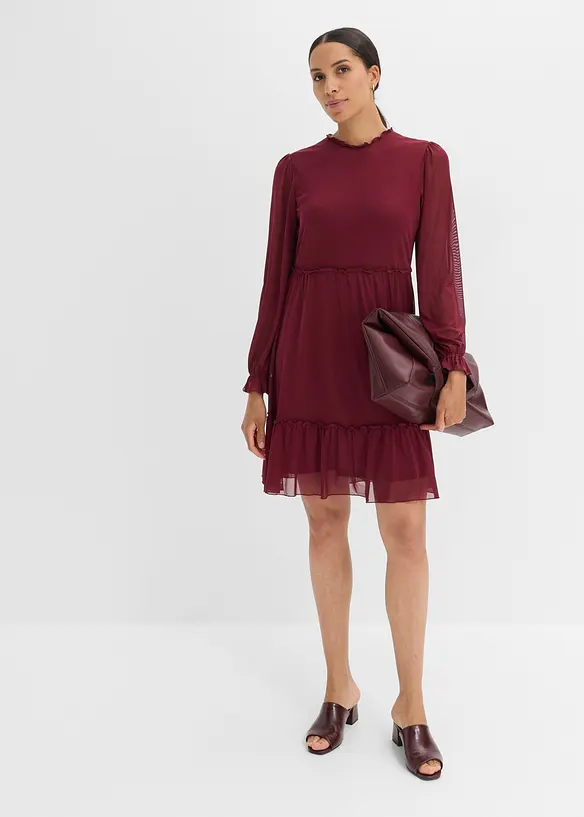 Jerseykleid aus feinem Mesh, bonprix