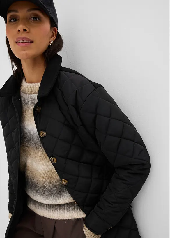 Leichte Steppjacke im Materialmix, bonprix