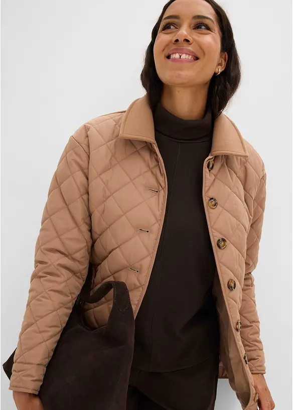 Leichte Steppjacke im Materialmix, bonprix