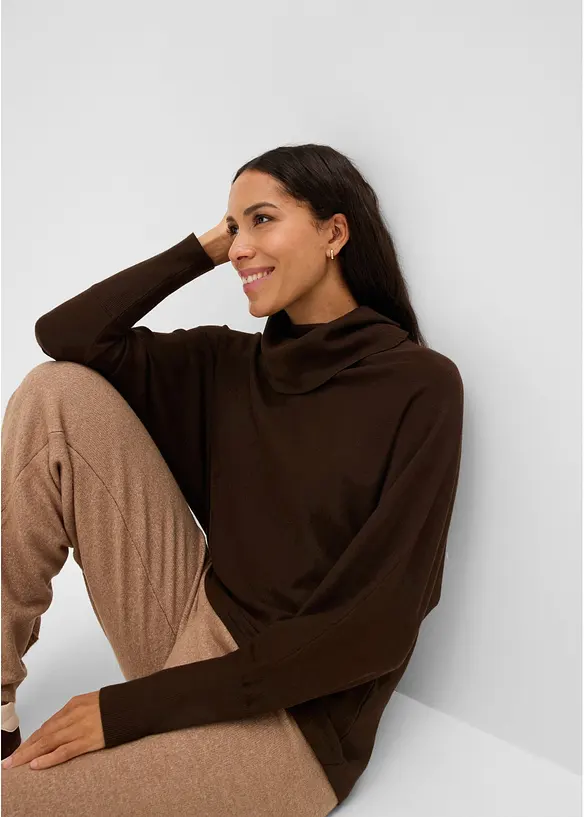 Rollkragenpullover aus Viskose-Mix, bonprix