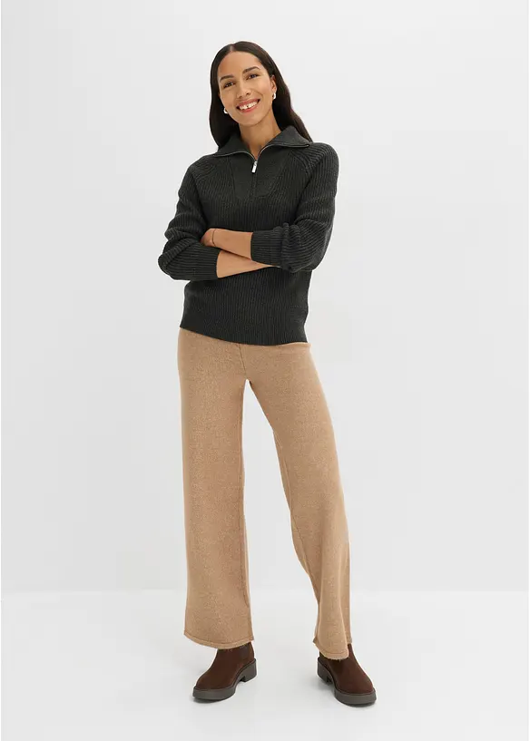 Troyer-Pullover aus weichem Viskose-Mix, bonprix