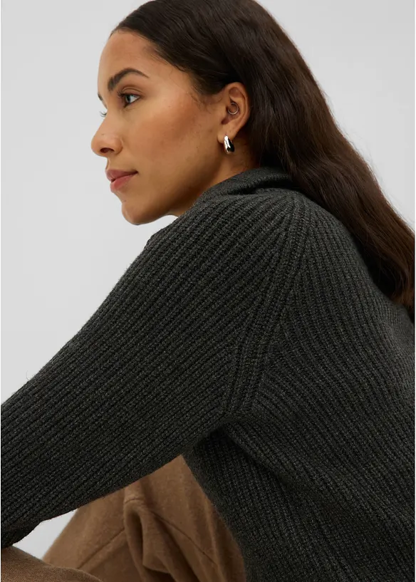 Troyer-Pullover aus weichem Viskose-Mix, bonprix