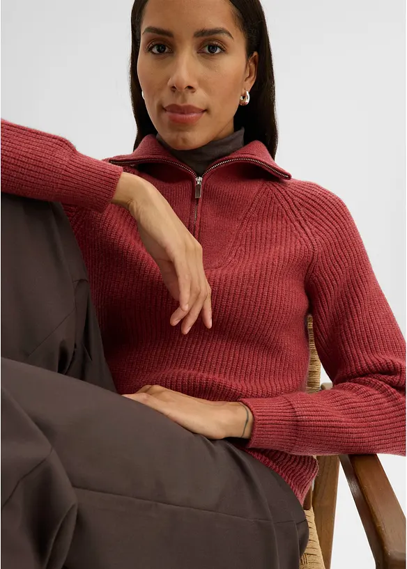 Troyer-Pullover aus weichem Viskose-Mix, bonprix