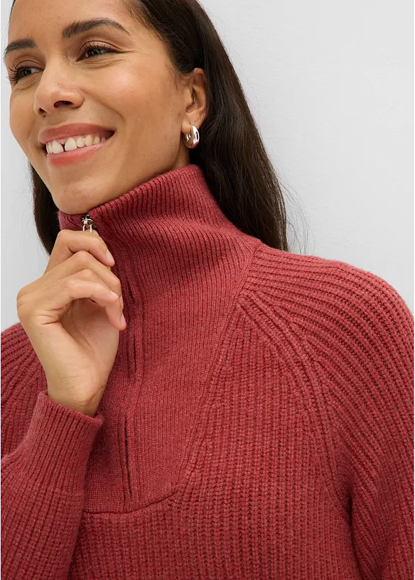 Troyer-Pullover aus weichem Viskose-Mix, bonprix