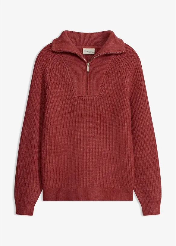 Troyer-Pullover aus weichem Viskose-Mix, bonprix
