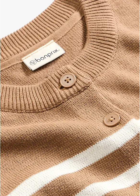 Verk&uuml;rzte Strickjacke aus Baumwoll-Mix, bonprix