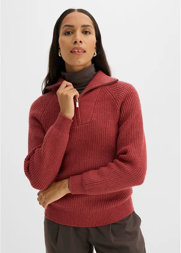 Troyer-Pullover aus weichem Viskose-Mix, bonprix