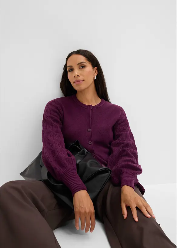 Ajour-Strickjacke, bonprix
