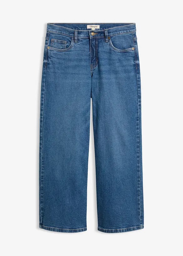 Jean large, taille mi-haute, cropped, bonprix