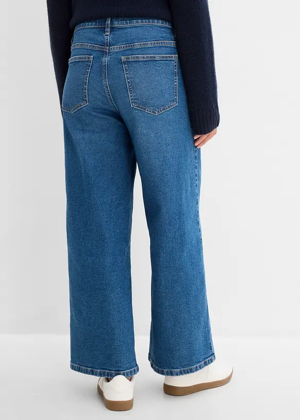 Jean large, taille mi-haute, cropped, bonprix
