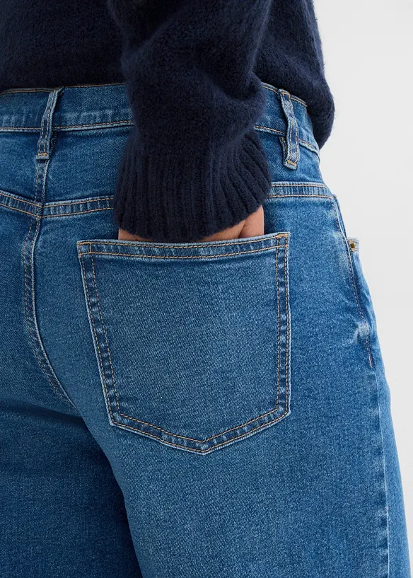 Jean large, taille mi-haute, cropped, bonprix