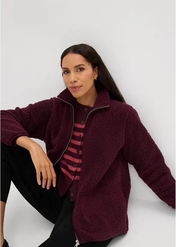 Sweat zipp&eacute; en sherpa, bonprix