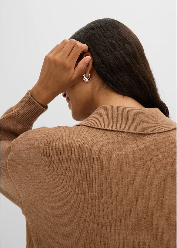 Oversize-Pullover in Zopfstrick, bonprix