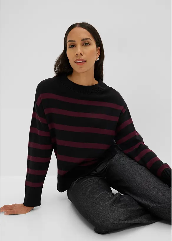 Oversize-Pullover aus Baumwoll-Mix, bonprix