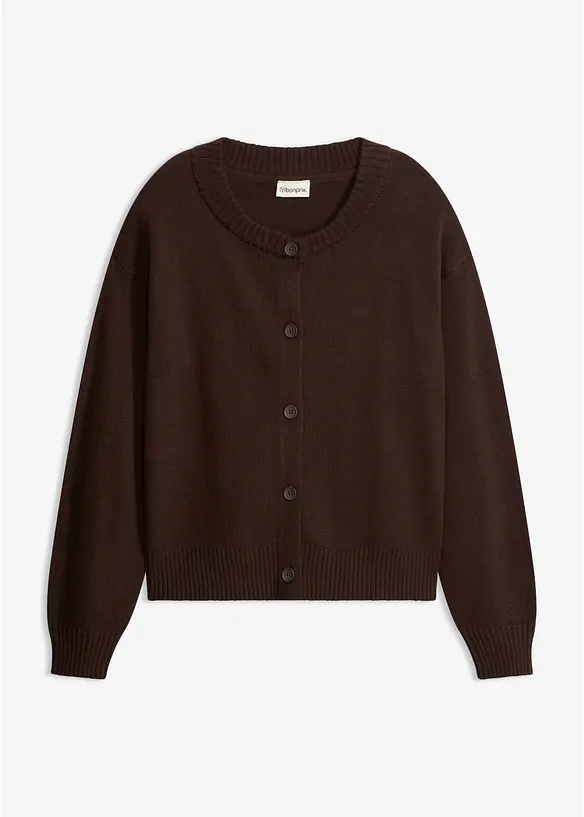 Verk&uuml;rzte Strickjacke aus Baumwoll-Mix, bonprix