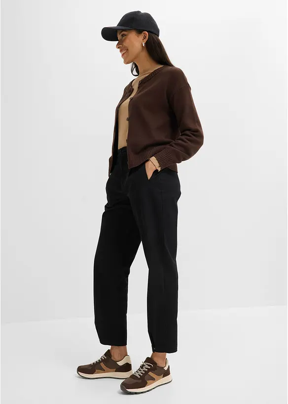Verk&uuml;rzte Strickjacke aus Baumwoll-Mix, bonprix