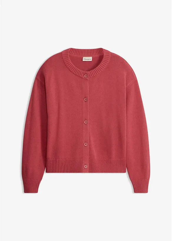Gilet raccourci en maille de coton m&eacute;lang&eacute;, bonprix