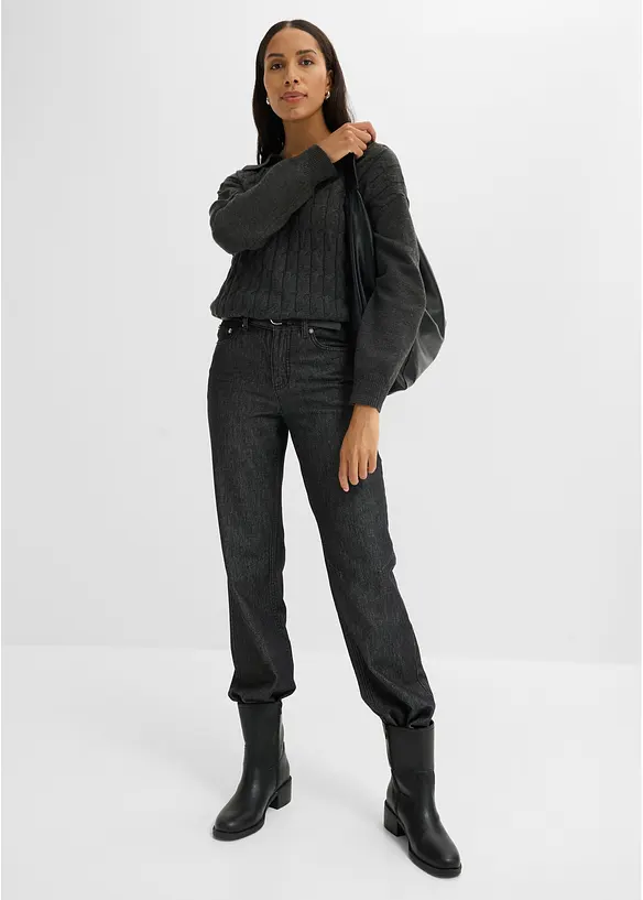 Oversize-Pullover in Zopfstrick, bonprix