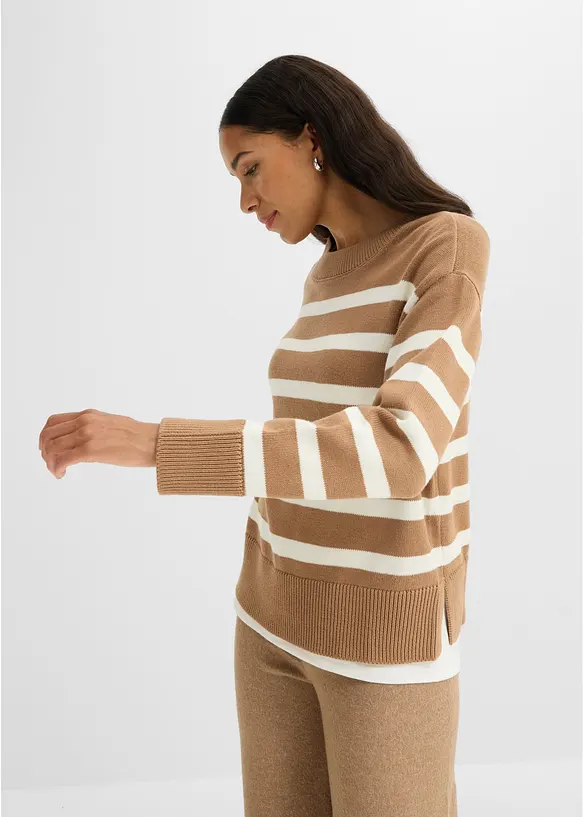 Oversize-Pullover aus Baumwoll-Mix, bonprix