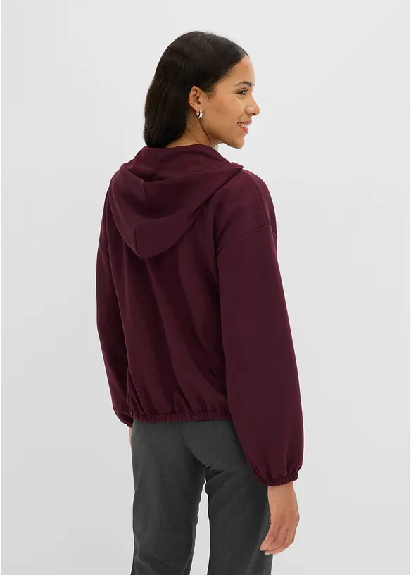 Kapuzen-Sweatjacke mit Ballonsaum, bonprix