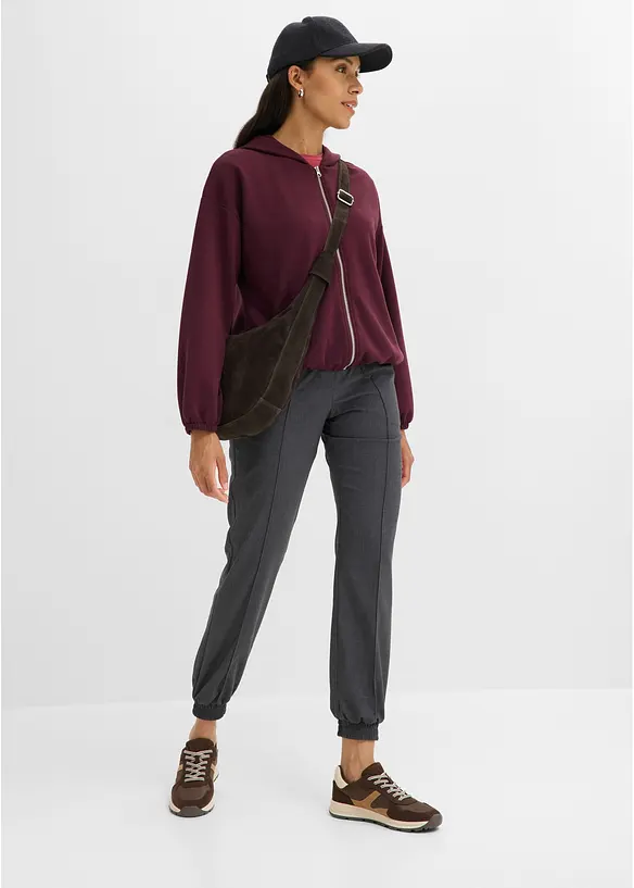 Kapuzen-Sweatjacke mit Ballonsaum, bonprix