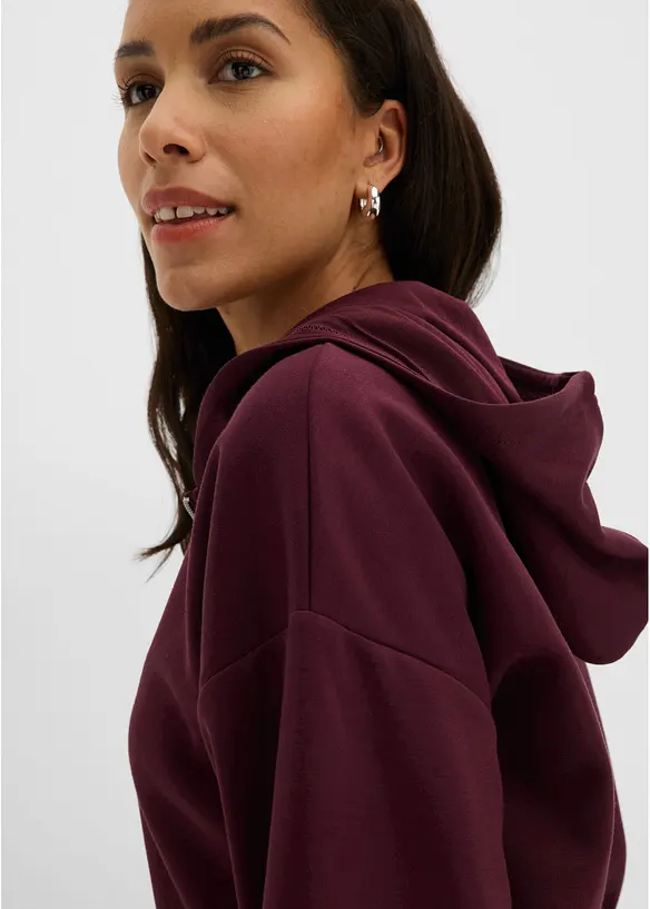 Kapuzen-Sweatjacke mit Ballonsaum, bonprix