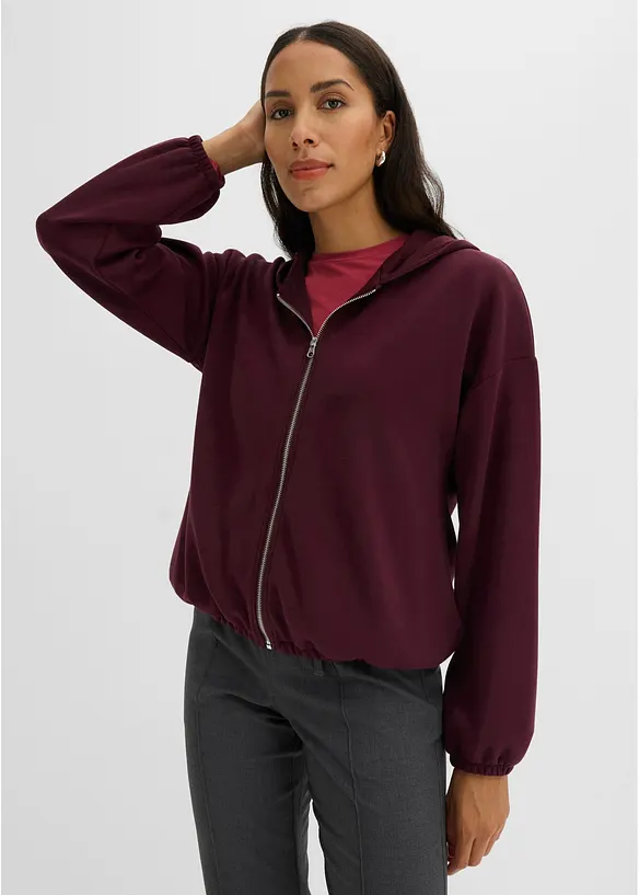 Kapuzen-Sweatjacke mit Ballonsaum, bonprix
