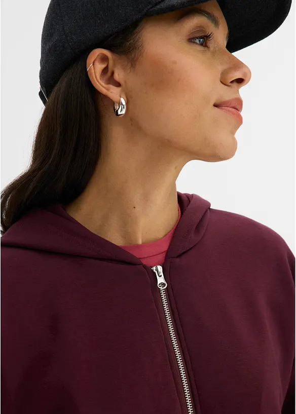 Kapuzen-Sweatjacke mit Ballonsaum, bonprix