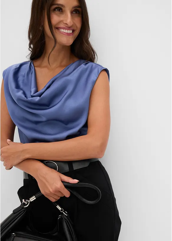 Top blouse en satin fluide, bonprix