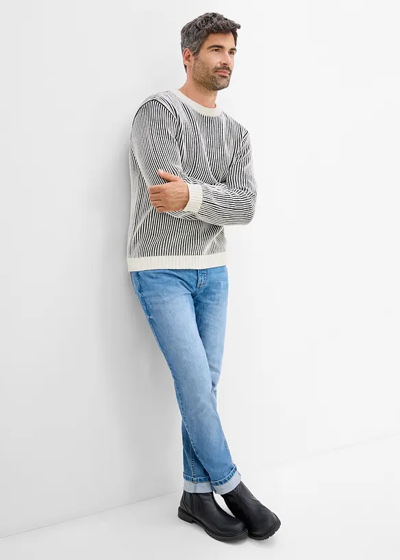 Pull c&ocirc;tel&eacute; ample en coton m&eacute;lang&eacute;, bonprix