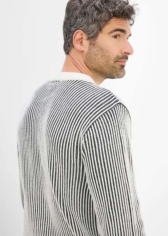 Pull c&ocirc;tel&eacute; ample en coton m&eacute;lang&eacute;, bonprix