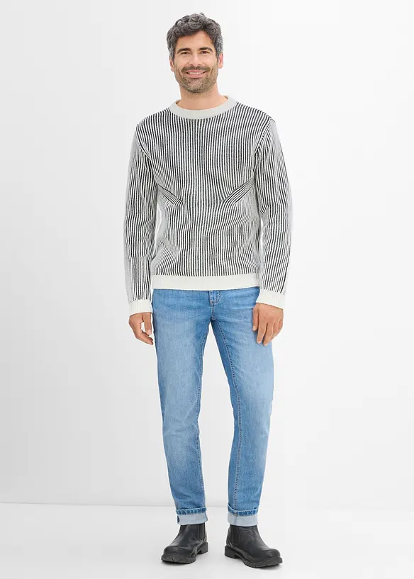 Pull c&ocirc;tel&eacute; ample en coton m&eacute;lang&eacute;, bonprix