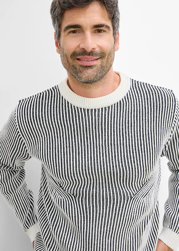 Pull c&ocirc;tel&eacute; ample en coton m&eacute;lang&eacute;, bonprix