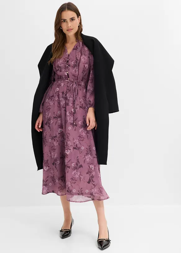 Robe midi en mousseline, bonprix