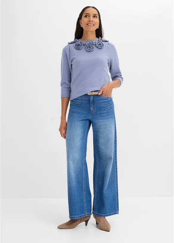 Pullover mit Puff&auml;rmeln, bonprix