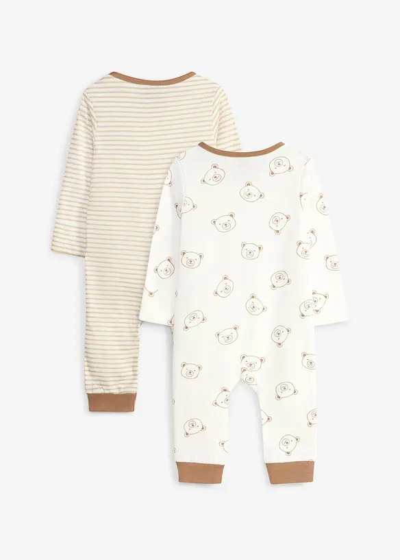 Lot de 2 combipyjamas en jersey 100% coton, bonprix