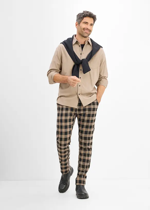 Hose in Wolloptik mit Bequembund, Regular-Fit, bonprix