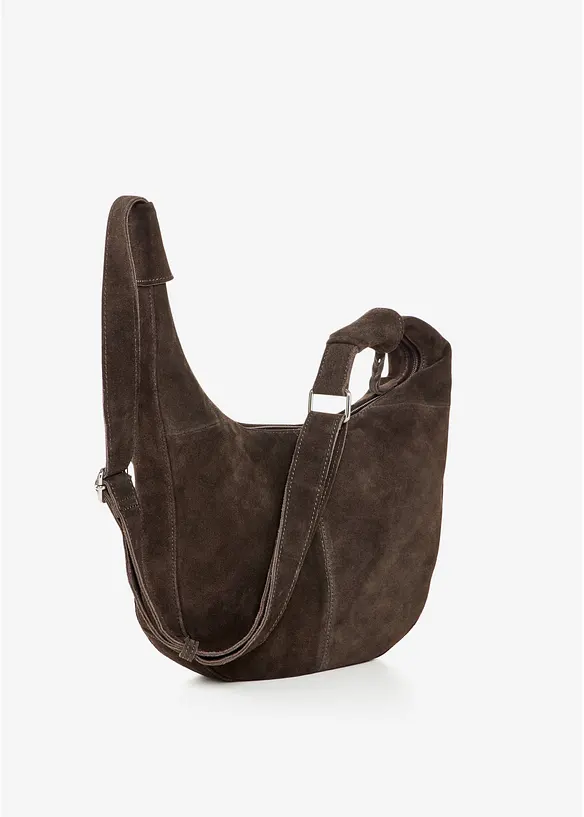 Sac &agrave; bandouli&egrave;re en cuir velours, bonprix