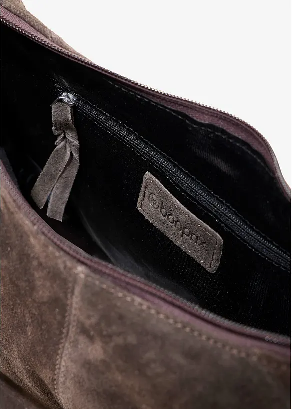 Sac &agrave; bandouli&egrave;re en cuir velours, bonprix