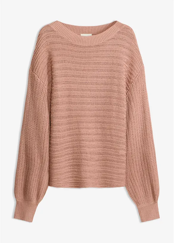 Pull oversize en maille ajour&eacute;e, bonprix