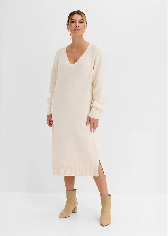 Oversized Strickkleid in Midil&auml;nge, bonprix