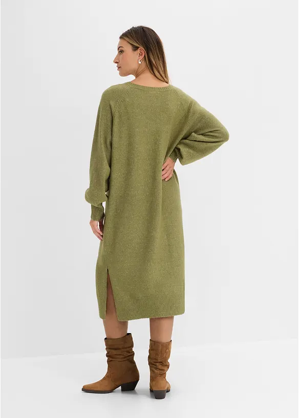 Oversized Strickkleid in Midil&auml;nge, bonprix