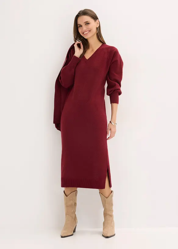 Oversized Strickkleid in Midil&auml;nge, bonprix