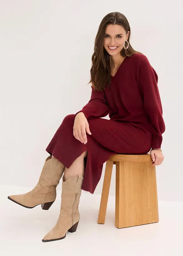 Oversized Strickkleid in Midil&auml;nge, bonprix