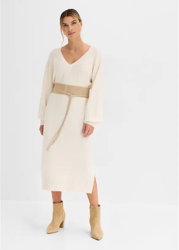 Oversized Strickkleid in Midil&auml;nge, bonprix
