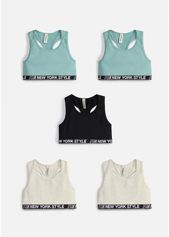 Bustier mit weicher Bio-Baumwolle (5er Pack), bonprix