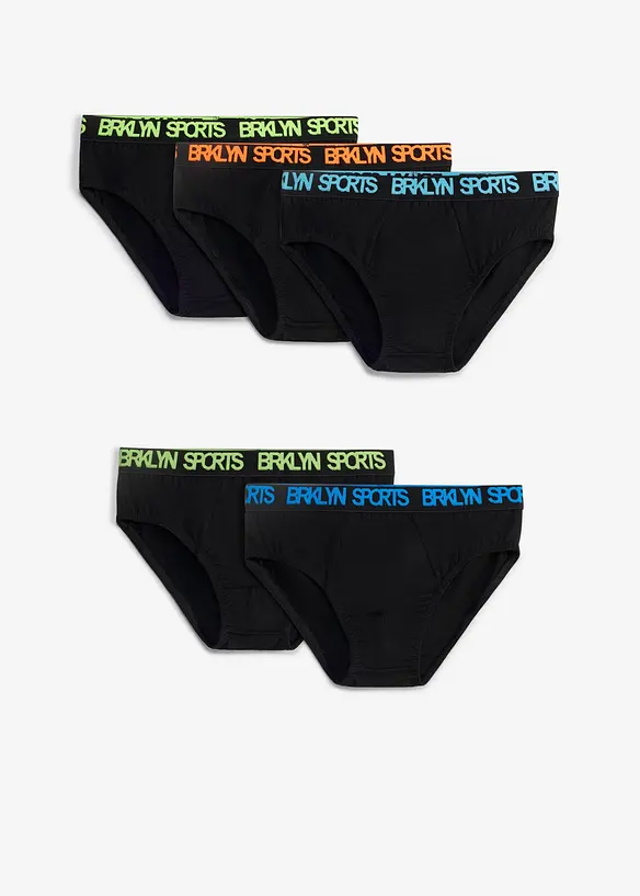 Slip mit weicher Bio-Baumwolle (5er Pack), bonprix