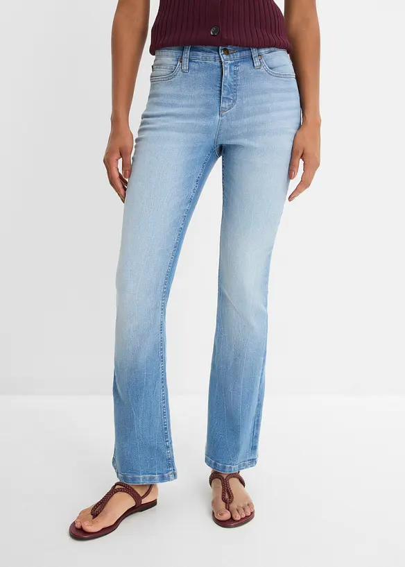 Jean bootcut taille haute, extensible et confortable, bonprix