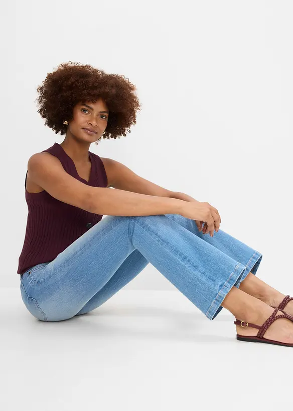 Jean bootcut taille haute, extensible et confortable, bonprix
