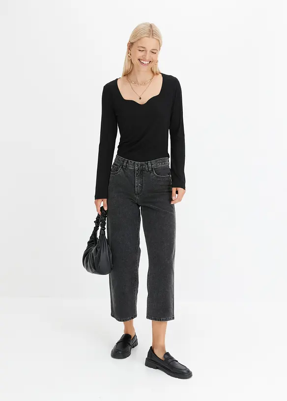 Jean large taille mi-haute, bonprix